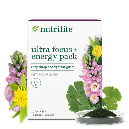 Amway Nutrilite Ultra Focus Energy Pack 20 Packets | B Vitamins, Ginkgo & Rhodiola | Nutrilite Ultra Focus Energy | B Vitamins Formula | Ginkgo Extract | Rhodiola Extract | 20 Packets | Original Formula for Adults | Plant-Based Nutrient Formula for Adults