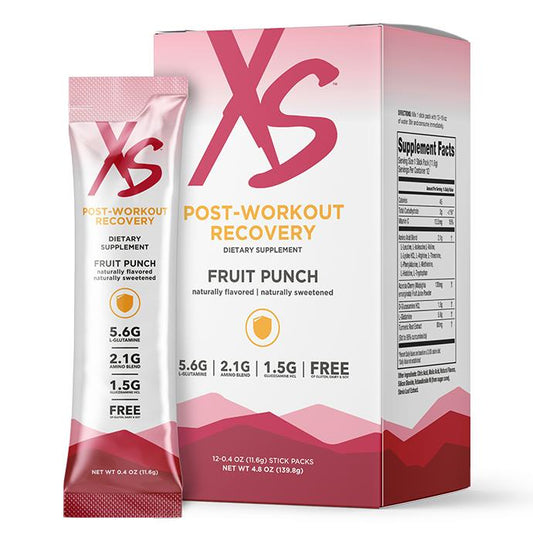 Amway XS Post-Workout Recovery Fruit Punch | 12 Stick Packs | Recovery Drink Mix | Fruit Punch Drink Mix | XS Post-Workout Drink | 12 Pack | Fruit Punch Flavor | Stick Pack Drink Mix | Amway XS Recovery Mix | Post-Workout Drink | Fruit Punch Recovery Pack