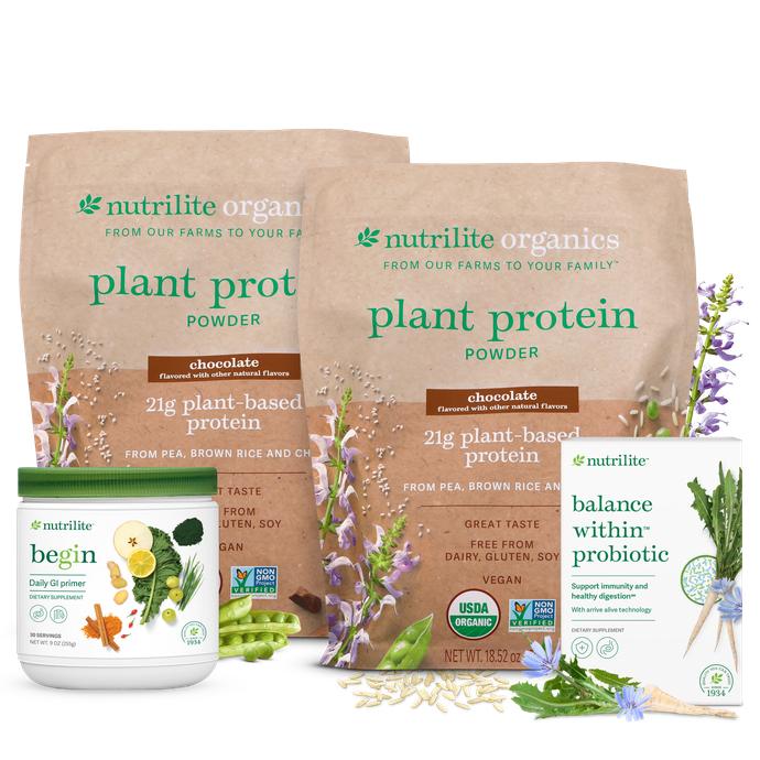Amway Nutrilite Begin 30 Holistic Wellness Program Solution – Chocolate/Chocolate | 30-Day Wellness Bundle | Begin 30 Vanilla Nutrition Solution with Nutrilite Begin 30 Vanilla Product Set and Daily Nutrition Components