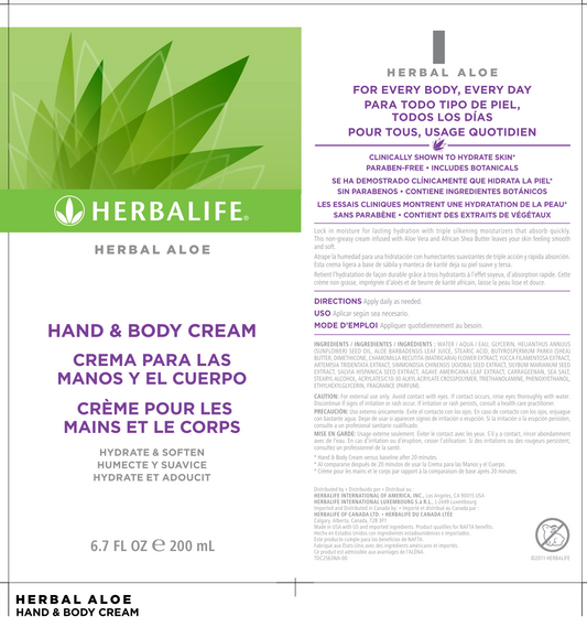 Herbal Aloe Hand & Body Cream – Ultra-Hydrating Aloe & Shea Butter Moisturizer for Smooth, Soft Skin