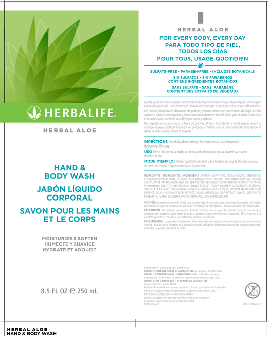 Herbal Aloe Hand & Body Wash – Gentle, Moisturizing Cleanser with Aloe for Daily Use