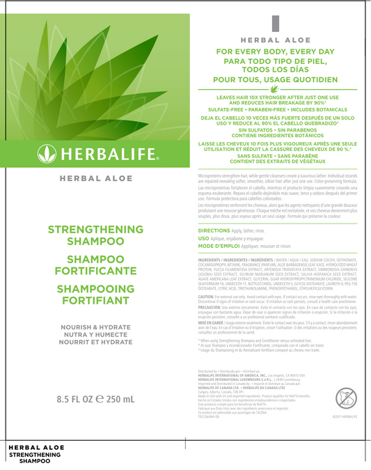 Herbalife Herbal Aloe Strengthening Shampoo – Sulfate-Free, Microprotein-Enriched Cleanser for Stronger, Smoother Hair