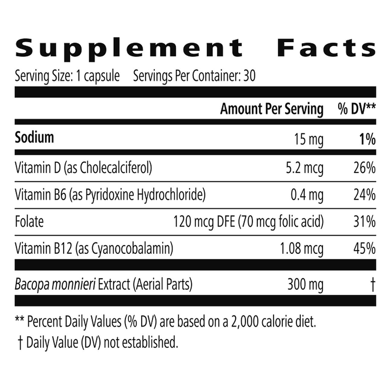 MemoryArmor: Advanced Cognitive Support with Bacopa & Essential Vitamins – 30 Capsules