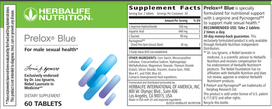Herbalife Prelox Blue | Advanced Nutritional Support for Male Sexual Health – 60 Tablets