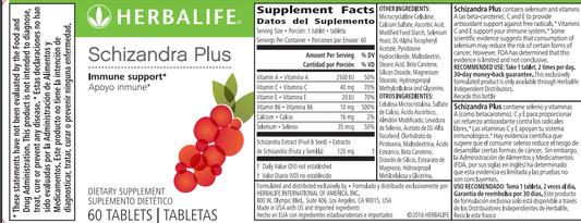 Herbalife Schizandra Plus – Immune & Antioxidant Support with Selenium and Key Vitamins (60 Tablets)